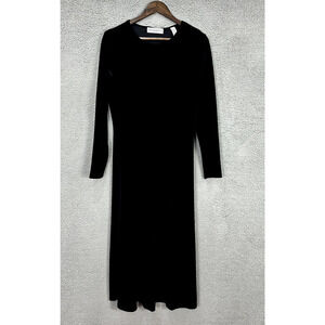 Vintage Valerie Stevens Womens Whimsigoth Velvet Maxi Dress Size PM Black Witchy